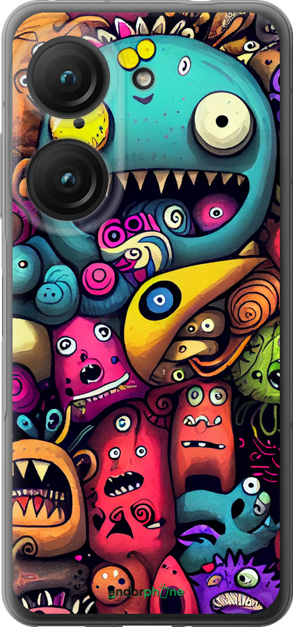 Силіконовий чехол Смішні монстри для Asus Zenfone 9 - 5549u-2842 изображение 