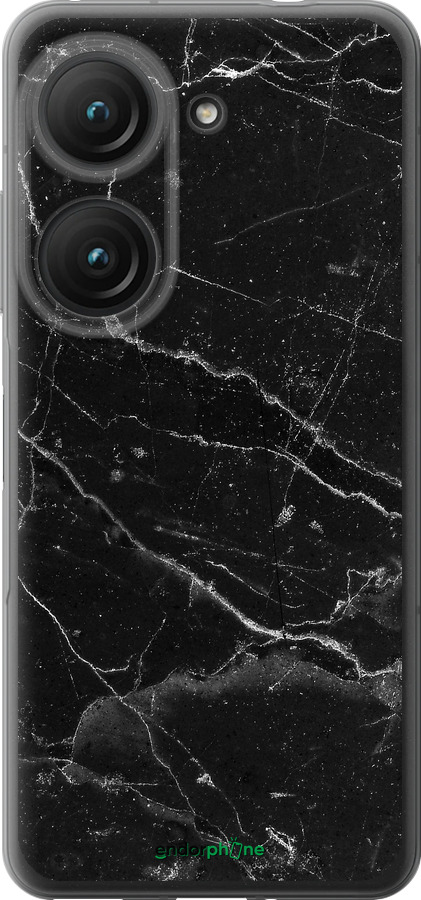 Силиконовый чехол Черный мрамор v2 для Asus Zenfone 9 - 5568u-2842 изображение 
