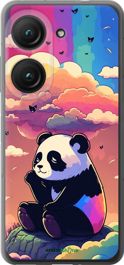 Силиконовый чехол Панда в облаках для Asus Zenfone 9 - 5585u-2842 изображение 