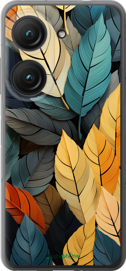 Силиконовый чехол Кольорове листя для Asus Zenfone 9 - 5644u-2842 изображение 