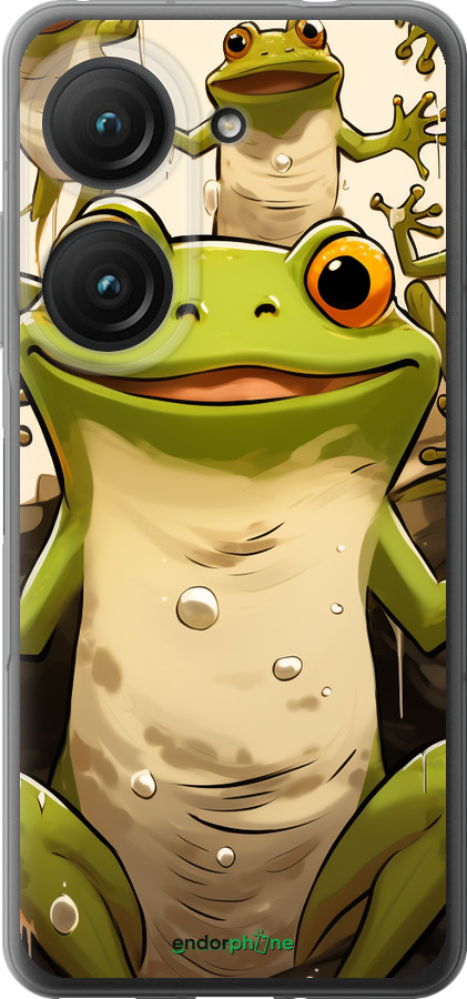 Силиконовый чехол Веселая жаба для Asus Zenfone 9 - 5658u-2842 изображение 