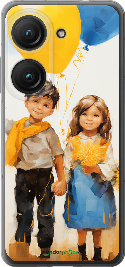 Силиконовый чехол Дети с шариками для Asus Zenfone 9 - 5659u-2842 изображение 