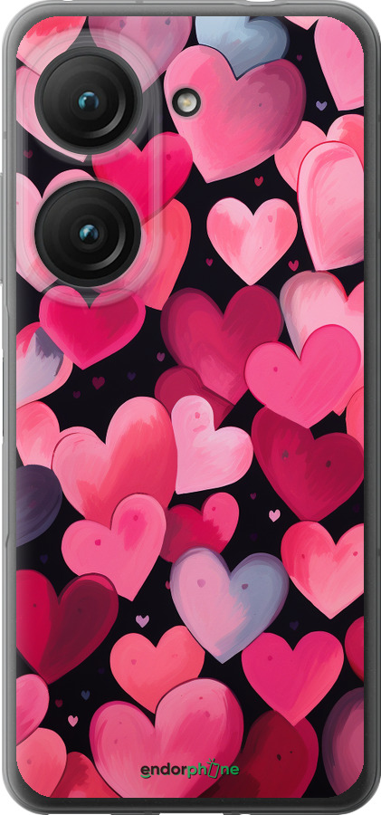 Силиконовый чехол Сердечки 4 для Asus Zenfone 9 - 5662u-2842 изображение 
