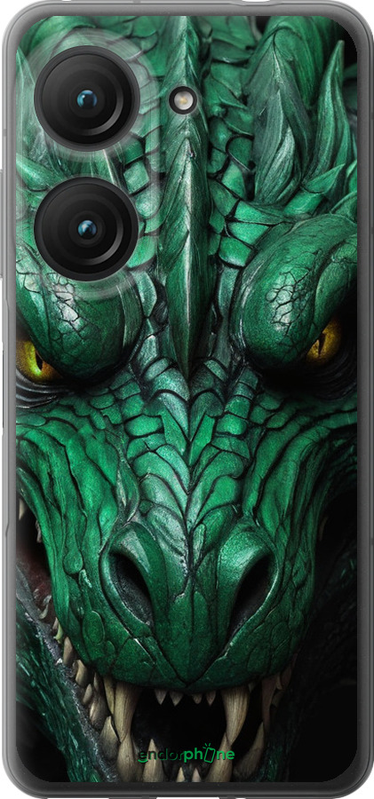 Силиконовый чехол Зелёный дракон v2 для Asus Zenfone 9 - 5817u-2842 изображение 
