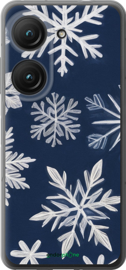 Силиконовый чехол Снежинки для Asus Zenfone 9 - 5821u-2842 изображение 