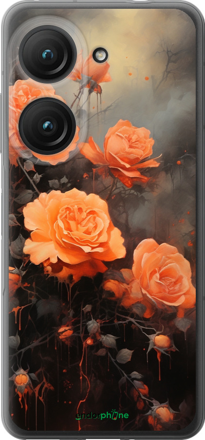 Силиконовый чехол Оранжевые розы для Asus Zenfone 9 - 5944u-2842 изображение 