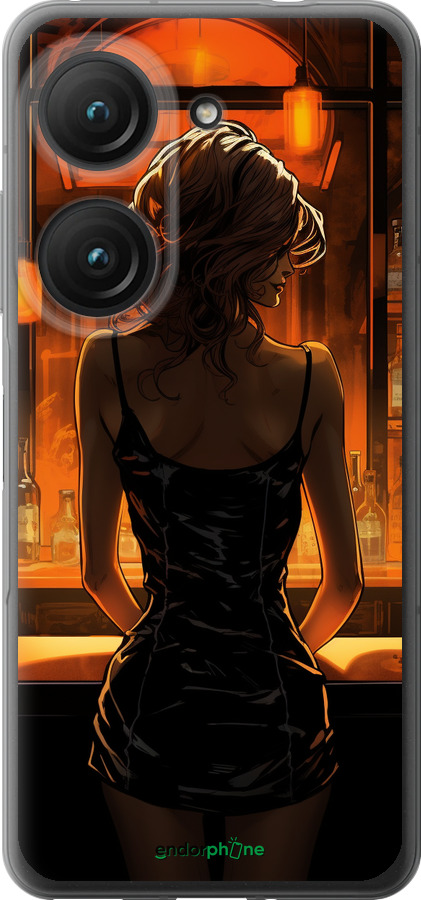 Силиконовый чехол Чехол для телефона Девушка в баре для Asus Zenfone 9 - 5947u-2842 изображение 