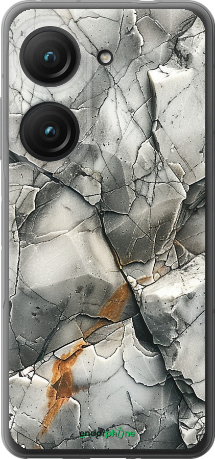 Силиконовый чехол Серый мрамор для Asus Zenfone 9 - 6041u-2842 изображение 