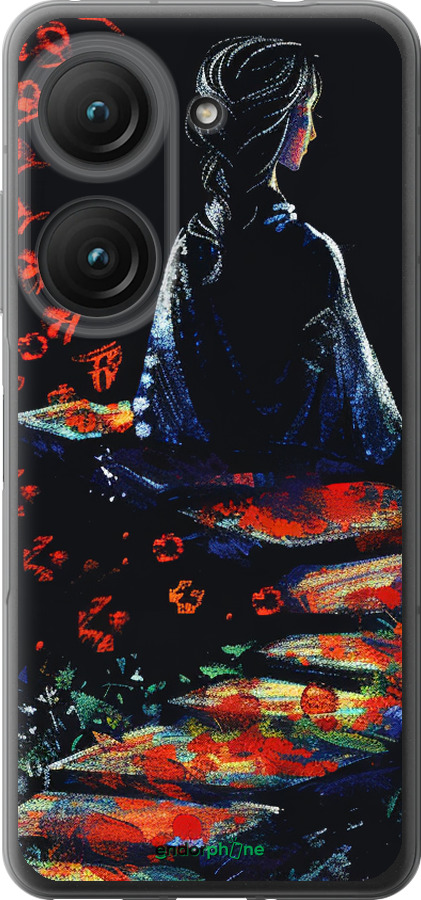 Силиконовый чехол Мечтательная девушка для Asus Zenfone 9 - 6042u-2842 изображение 