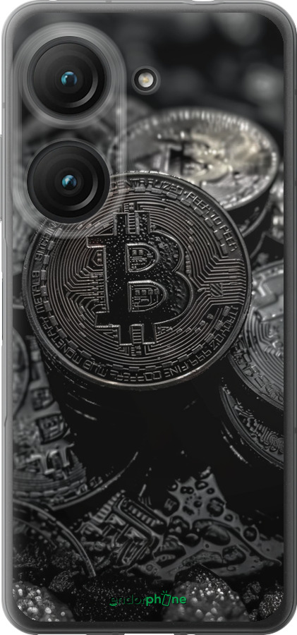 Силіконовий чехол Black Bitcoin для Asus Zenfone 9 - 6090u-2842 изображение 