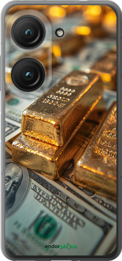 Силиконовый чехол Слитки и доллары для Asus Zenfone 9 - 6105u-2842 изображение 