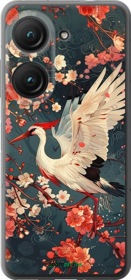 Силиконовый чехол Сакура и аист для Asus Zenfone 9 - 6108u-2842 изображение 