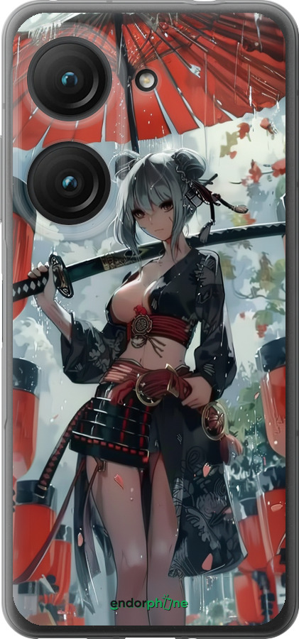 Силиконовый чехол Гейша-воин для Asus Zenfone 9 - 6124u-2842 изображение 