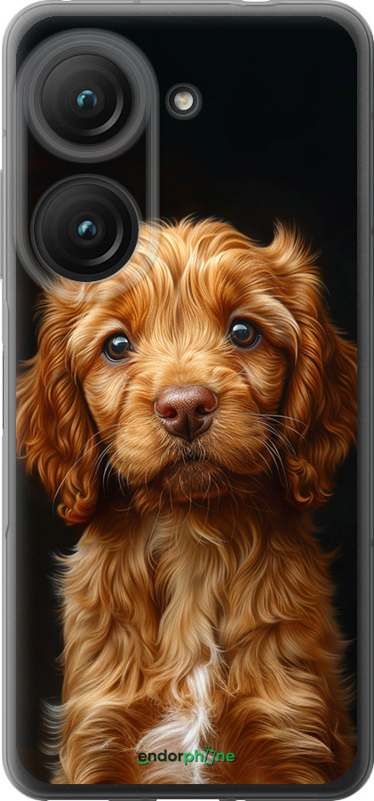 Силиконовый чехол Cocker spaniel на черном фоне для Asus Zenfone 9 - 6137u-2842 изображение 