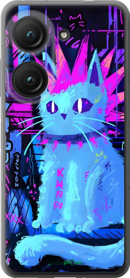 Силиконовый чехол Кот панк для Asus Zenfone 9 - 6311u-2842 изображение 