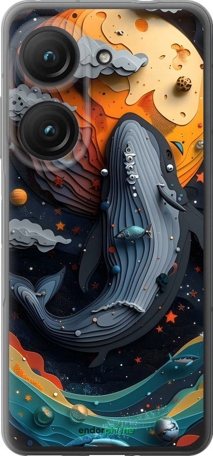 Силиконовый чехол Кит в космосе для Asus Zenfone 9 - 6328u-2842 изображение 