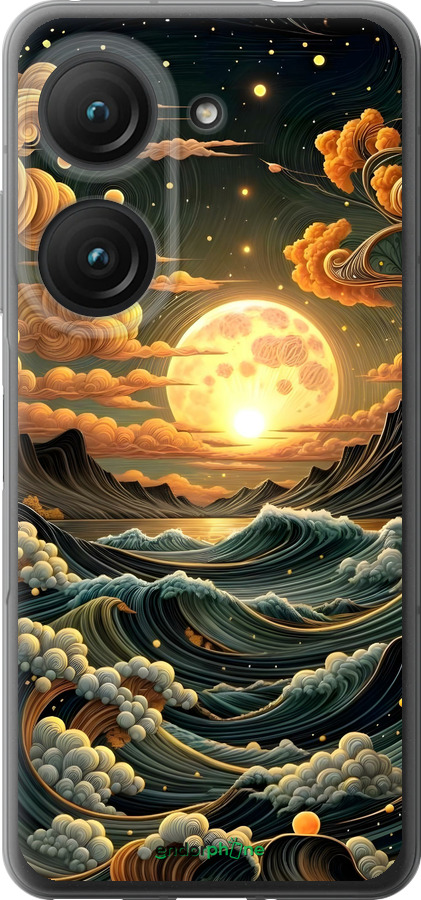 Силиконовый чехол Арт волны для Asus Zenfone 9 - 6332u-2842 изображение 