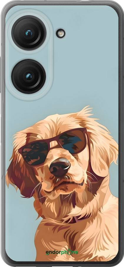 Силиконовый чехол Пес в очках для Asus Zenfone 9 - 6381u-2842 изображение 