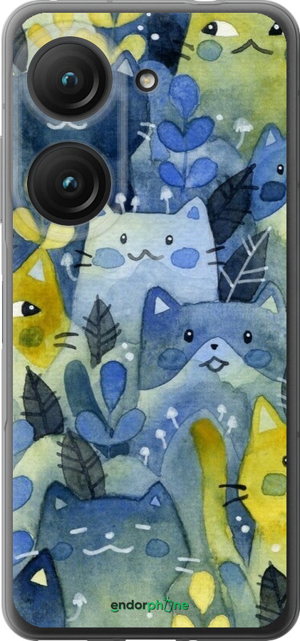 Силиконовый чехол С изображением кошачьего леса для Asus Zenfone 9 - 6447u-2842 изображение 