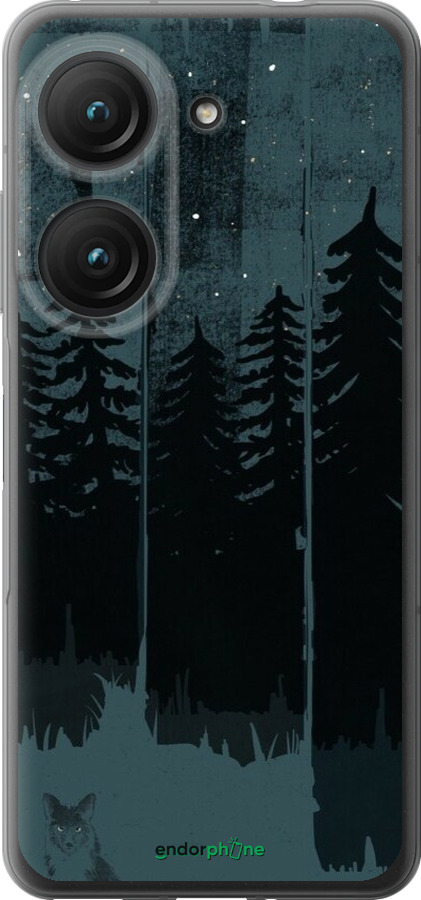 Силиконовый чехол Лиса и ночной лес для Asus Zenfone 9 - 6481u-2842 изображение 