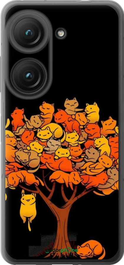 Силиконовый чехол Дерево и котики для Asus Zenfone 9 - 6516u-2842 изображение 