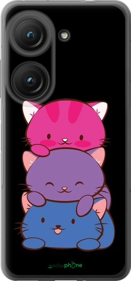 Силиконовый чехол Милые кошки для Asus Zenfone 9 - 6518u-2842 изображение 