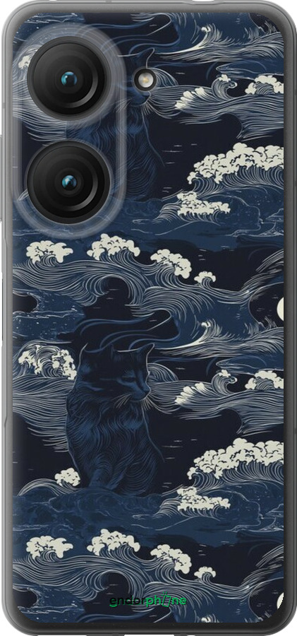 Силиконовый чехол Морская тематика в стиле арт-деко для Asus Zenfone 9 - 6520u-2842 изображение 