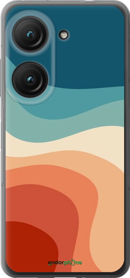 Силиконовый чехол В стиле ретро с волнами для Asus Zenfone 9 - 6531u-2842 изображение 