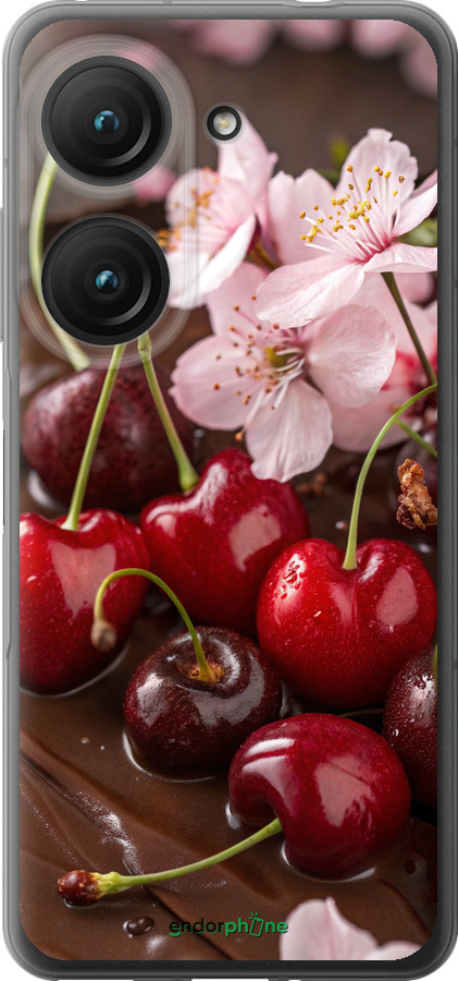 Силиконовый чехол Вишня в шоколаде для Asus Zenfone 9 - 6698u-2842 изображение 