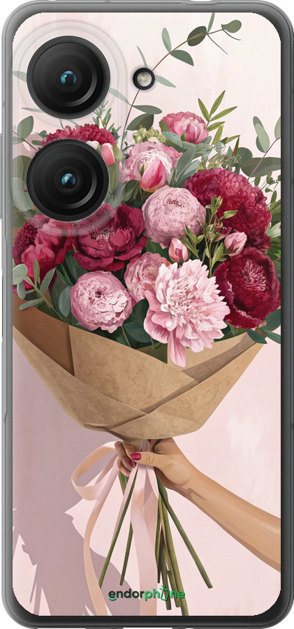 Силиконовый чехол Пионы 1 для Asus Zenfone 9 - 6705u-2842 изображение 