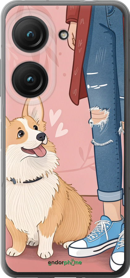 Силиконовый чехол Корги 3 для Asus Zenfone 9 - 6707u-2842 изображение 