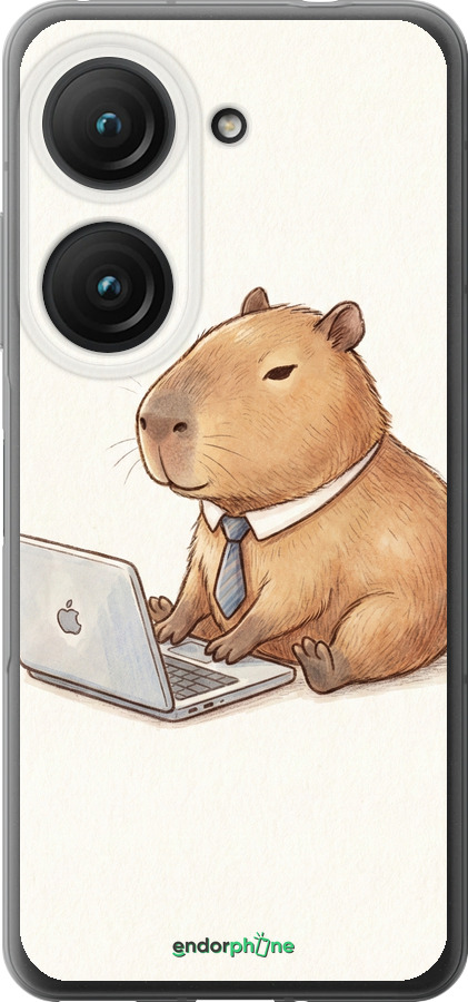 Силіконовий чехол Funny Capybara CEO Working для Asus Zenfone 9 - 6777u-2842 изображение 