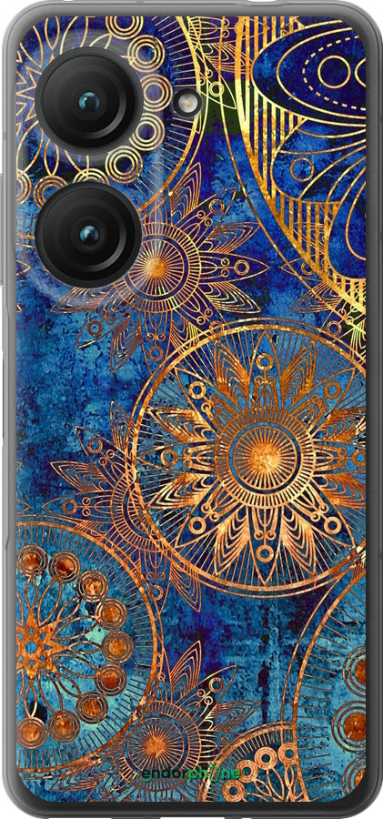 Силиконовый чехол Золотой узор для Asus Zenfone 9 - 678u-2842 изображение 