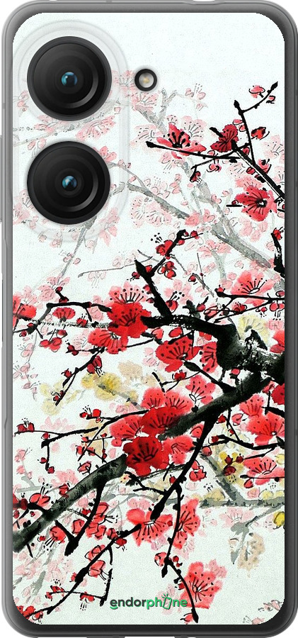 Силиконовый чехол Цветущий куст для Asus Zenfone 9 - 831u-2842 изображение 