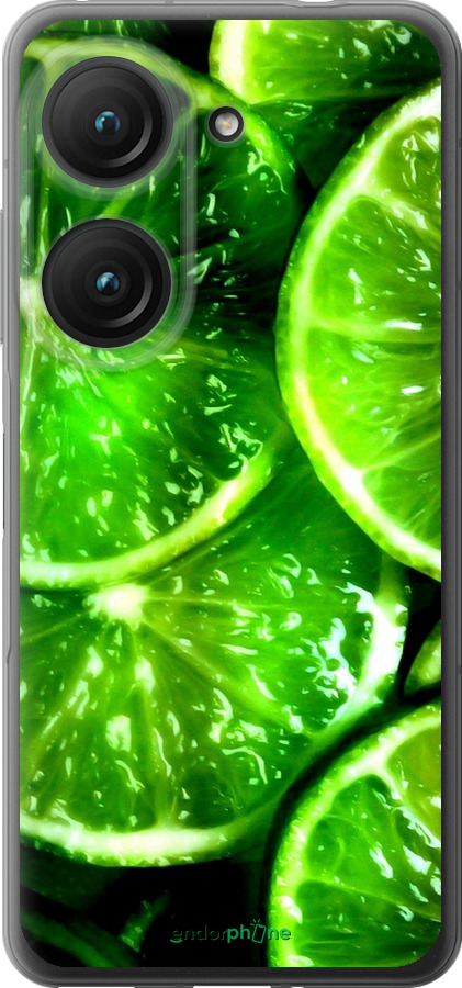 Силиконовый чехол Зелёные дольки лимона для Asus Zenfone 9 - 852u-2842 изображение 