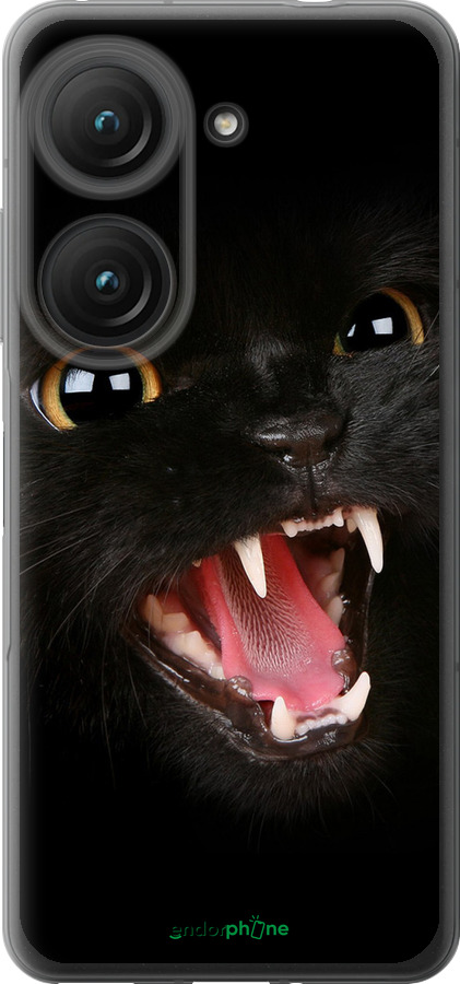 Силиконовый чехол Чёрная кошка для Asus Zenfone 9 - 932u-2842 изображение 