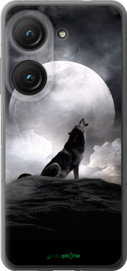 Силиконовый чехол Воющий волк для Asus Zenfone 9 - 934u-2842 изображение 
