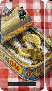 3D пластиковый матовый чехол Vintage Sardine Tin Phone для Asus Zenfone Go ZC500TG - 6772m-160 изображение 