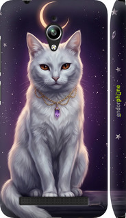 3D пластиковий матовий чехол Mystic White Cat Gothic Dark Purple Gold для Asus Zenfone Go ZC500TG - 6805m-160 изображение 