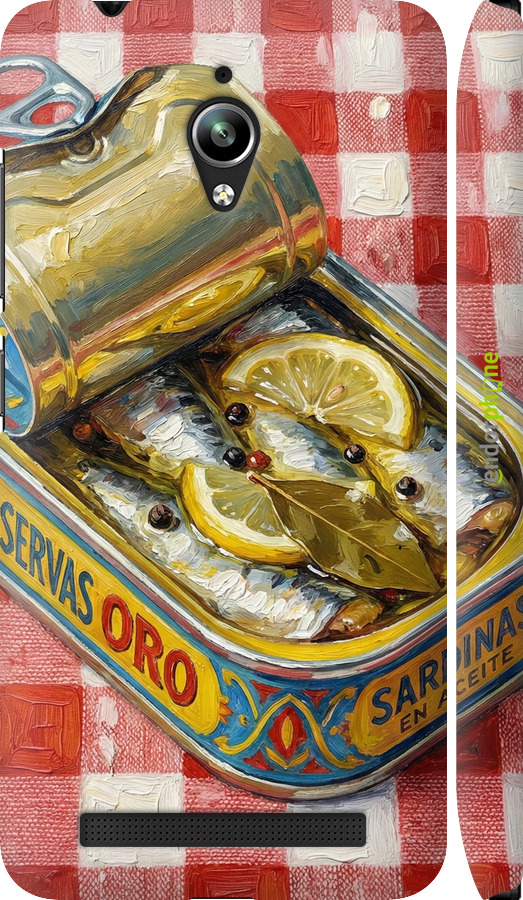 3D пластиковый матовый чехол Vintage Sardine Tin Phone для Asus Zenfone Go ZC500TG - 6772m-160 изображение 