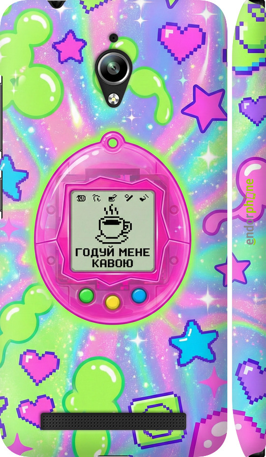 3D пластиковий матовий чехол Y2K Aesthetic Retro Pet: Годуй мене кавою для Asus Zenfone Go ZC500TG - 6784m-160 изображение 