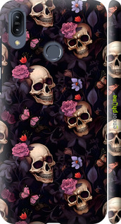 3D пластиковий матовий чехол Черепи та троянди для Asus Zenfone Max M2 ZB633KL - 6316m-1629 изображение 