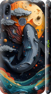 3D пластиковый матовый чехол Кит в космосе для Asus Zenfone Max M2 ZB633KL - 6328m-1629 изображение 