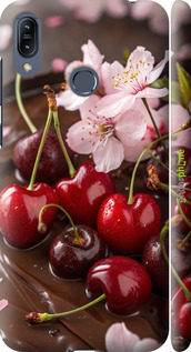 3D пластиковый матовый чехол Вишня в шоколаде для Asus Zenfone Max M2 ZB633KL - 6698m-1629 изображение 
