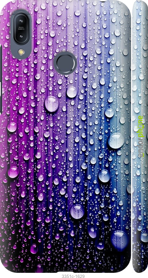 

3D пластиковий матовий чохол "Краплини води" для Asus Zenfone Max M2 ZB633KL, Синій