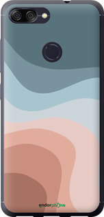 Силиконовый чехол С синими и розовыми волнами в стиле ретро для Asus ZenFone Max Plus M1 ZB570TL - 6532u-1361 изображение 