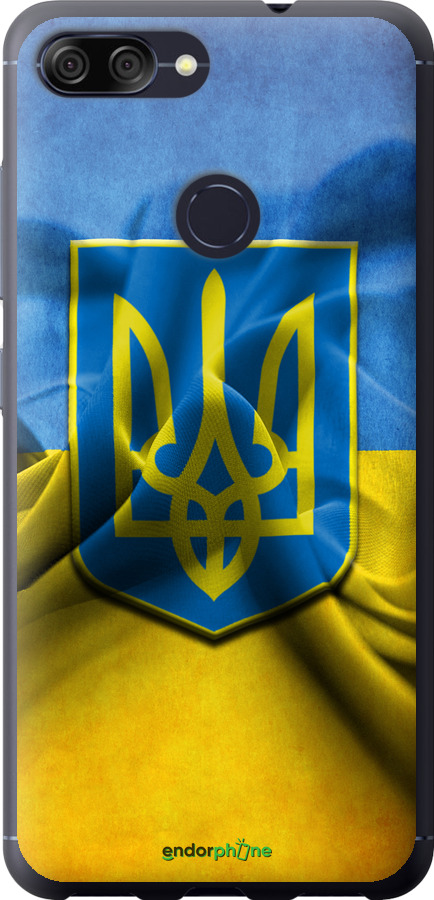 

Силіконовий чохол "Прапор та герб України" для Asus ZenFone Max Plus M1 ZB570TL, Блакитний