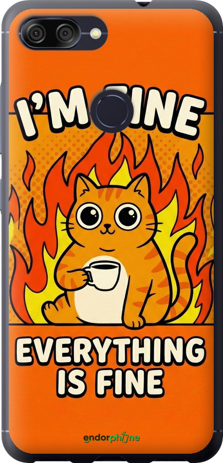 Силиконовый чехол Funny Cat для Asus ZenFone Max Plus M1 ZB570TL - 6786u-1361 изображение 