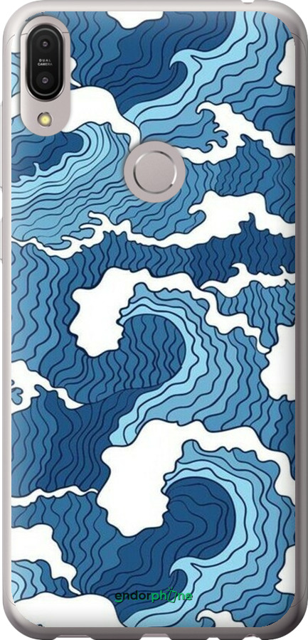 Силиконовый чехол Абстрактный рисунок морских волн для Asus ZenFone Max Pro M1 ZB602KL - 6538u-1647 изображение 