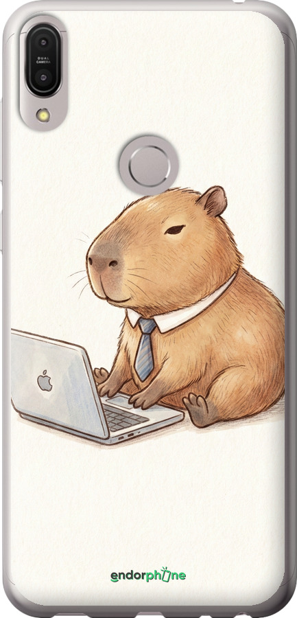 Силиконовый чехол Funny Capybara CEO Working для Asus ZenFone Max Pro M1 ZB602KL - 6777u-1647 изображение 